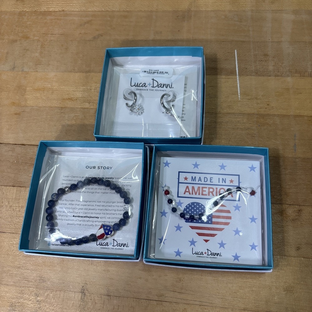Lot of 3 Luca + Danni Jewelry Sets NIB Bracelets & Earrings Made in USA